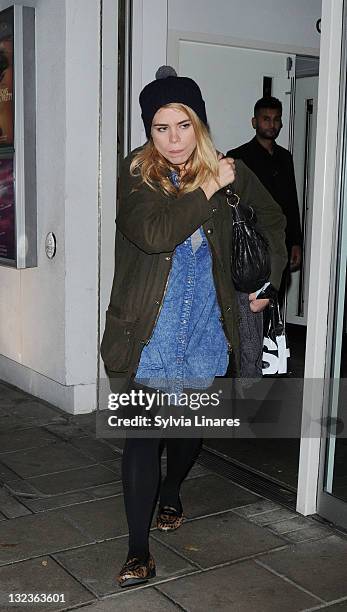 Billie Piper leaves The Theatre on November 11, 2011 in London, England.