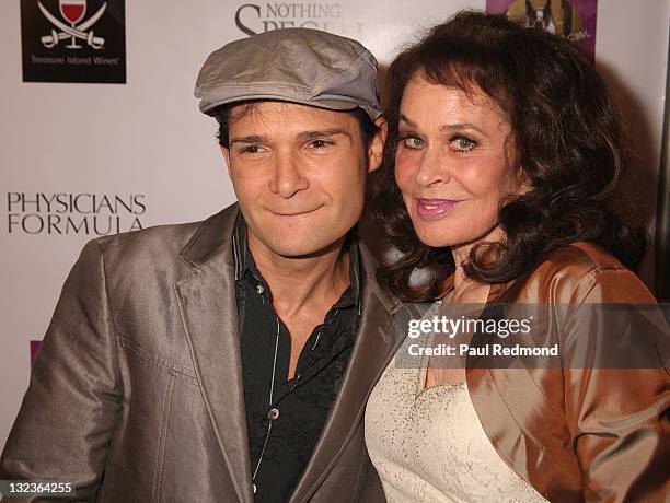 Actor Corey Feldman and actress Karen Black arrive at "Nothing Special" - Los Angeles Premiere at Laemmle Music Hall on November 11, 2011 in Beverly...