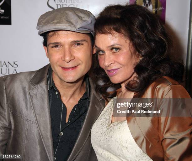 Actor Corey Feldman and actress Karen Black arrive at "Nothing Special" - Los Angeles Premiere at Laemmle Music Hall on November 11, 2011 in Beverly...