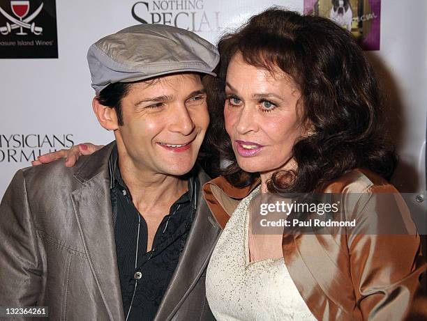 Actor Corey Feldman and actress Karen Black arrive at "Nothing Special" - Los Angeles Premiere at Laemmle Music Hall on November 11, 2011 in Beverly...