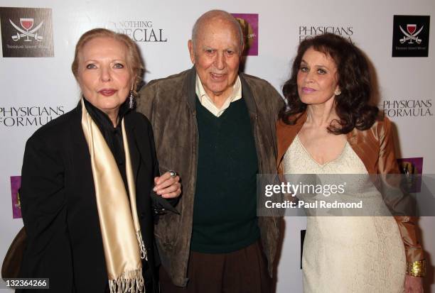 Actress Barbara Bain, director Carl Reiner and actress Karen Black arrive at "Nothing Special" - Los Angeles Premiere at Laemmle Music Hall on...