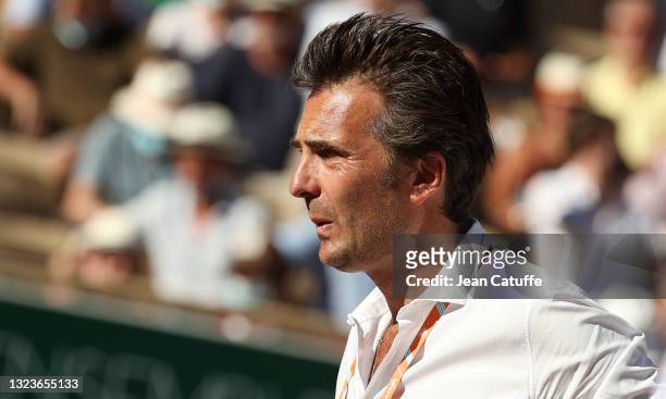 Yannick Bollore attends the Men's Singles Final during day 15 of the 2021 Roland-Garros, French Open, a Grand Slam tennis tournament at Roland-Garros...