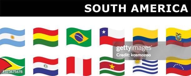 set wavy flag south america - venezuela flag stock illustrations