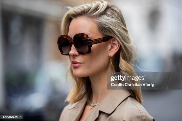 Mandy Bork is seen wearing Dior sunglasses on June 15, 2021 in Berlin, Germany.