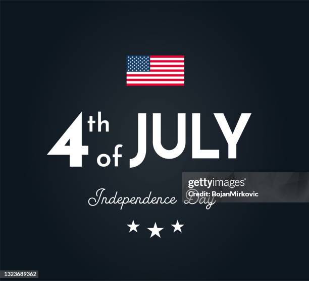 4th of july card on black background. independence day. vector - 4th of july type stock illustrations