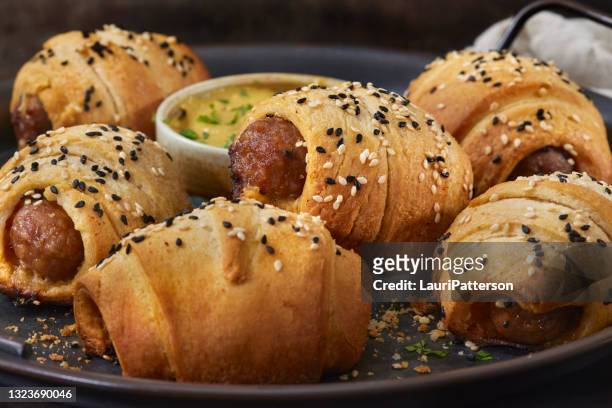 sausage crescent rolls - salt mat bildbanksfoton och bilder