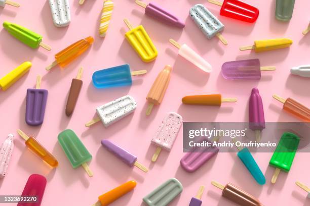 popsicle pattern - rainbow sherbet stock pictures, royalty-free photos & images