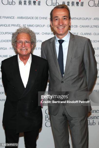 Laurent Dassault and Franck Jeantet attends President Huawei France Weiliang Shi Luncheon at Chinese Business Club of InterContinental Opera on June...