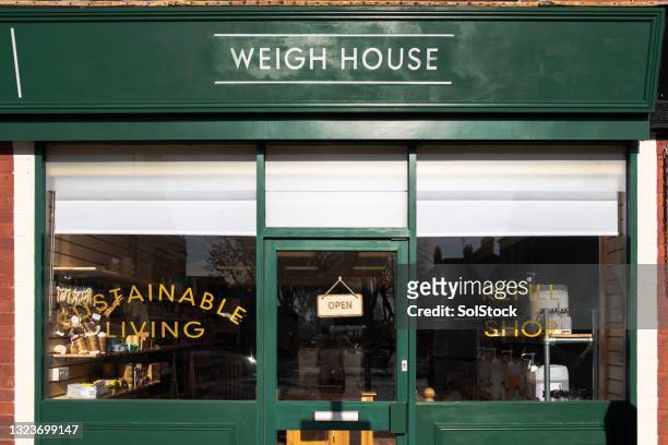 plastic free store front - store window stock pictures, royalty-free photos & images