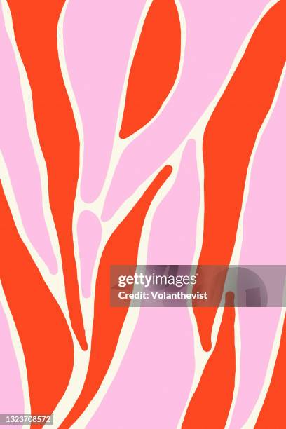 minimal abstract design on red and pink - vintage illustration photos et images de collection