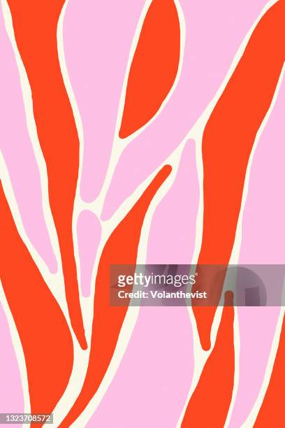 minimal abstract design on red and pink - illustration and painting foto e immagini stock