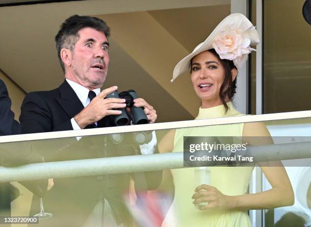 Simon Cowell and Lauren Silverman attend day one of Royal Ascot 2021 at Ascot Racecourse on June 15, 2021 in Ascot, England.