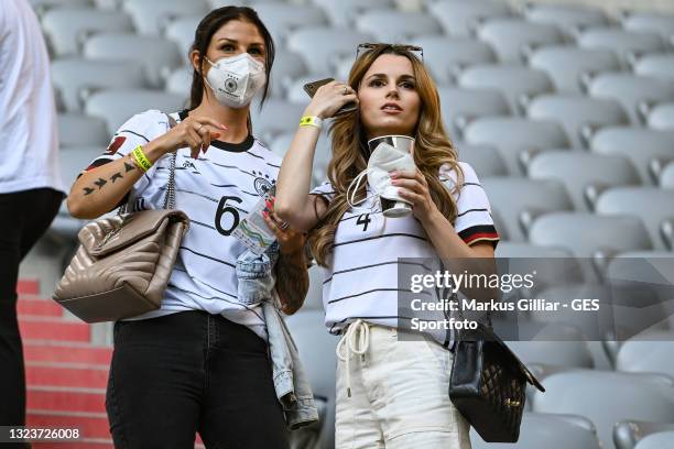 Lina Meyer , girl friend of Joshua Kimmich , and Christina Ginter, girl friend of Matthias Ginter , arrive in the stadium prior o the UEFA Euro 2020...