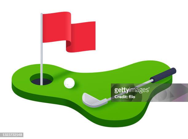 golfing - golf putter stock illustrations