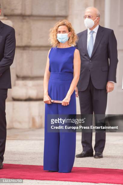 Meritxell Batet during the reception of the President of the Republic of Korea, Moon Jae-in, and his wife, Kim Jung-sook, upon their arrival in Spain...