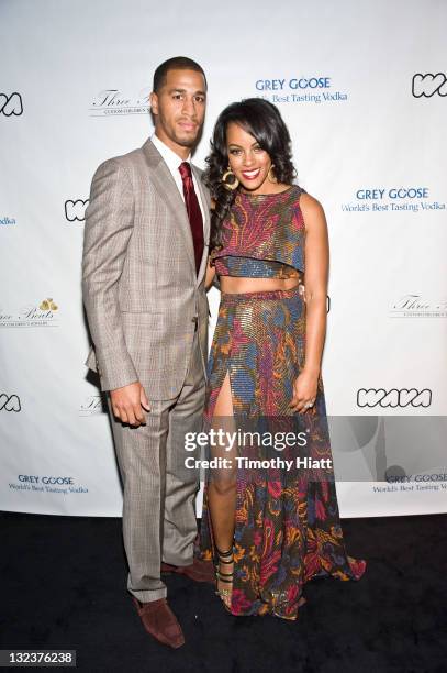 Jannero and Malaysia Pargo attend the 3 Beats launch party at the W Hotel Chicago on November 11, 2011 in Chicago, Illinois.