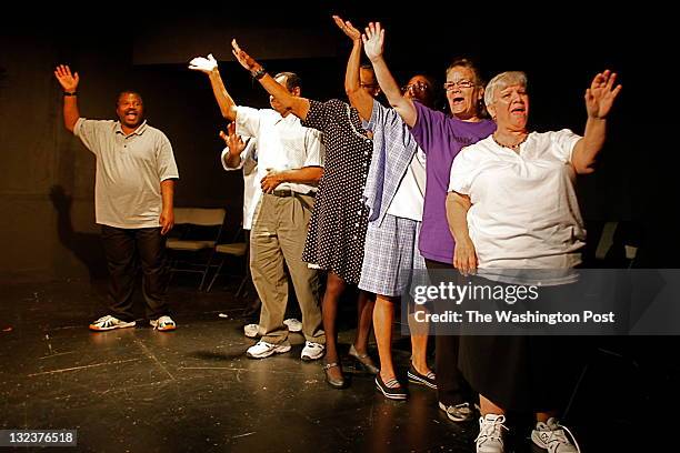 Donna Thornton , Lynn Snyder, Germaine Payne, Dorothy Smithers, Lindsey Wilkes and Bernard Crawford with Player's Unlimited, a theater group that...