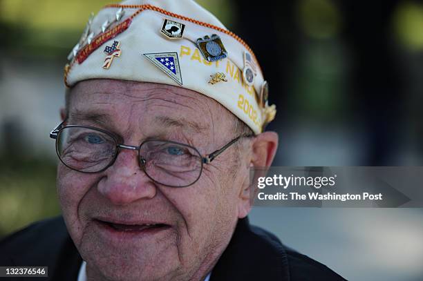 Robert Hartenstein, of Canton, Ohio, attends the annual Veterans Day Observance at Arlington National Cemetery in Arlington, Virginia, on Friday,...