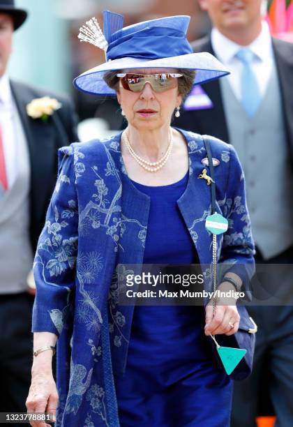 Princess Anne, Princess Royal attends day 1 of Royal Ascot at Ascot Racecourse on June 15, 2021 in Ascot, England.