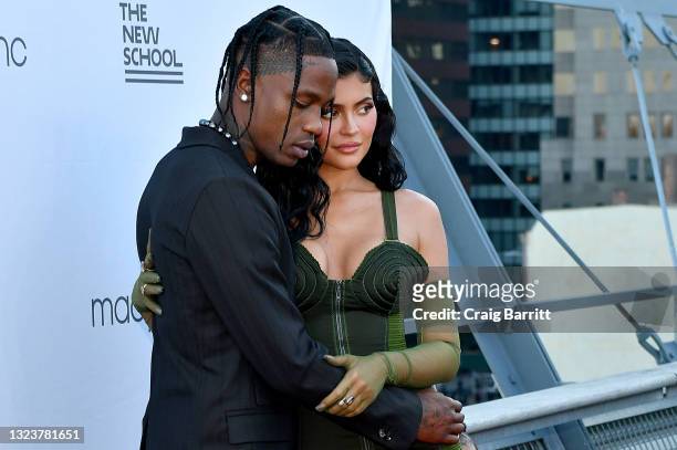 Travis Scott and Kylie Jenner attend the The 72nd Annual Parsons Benefit at Pier 17 on June 15, 2021 in New York City.