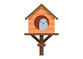 Pigeon house. Simple flat illustration