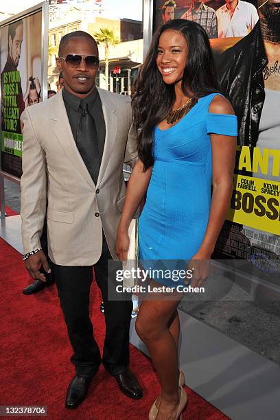 Actor Jamie Foxx and Britt Loren arrive at the "Horrible Bosses" Los Angeles premiere at Grauman's Chinese Theatre on June 30, 2011 in Hollywood,...