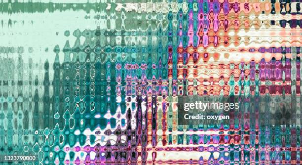 abstract green pink wave water drop geometric stained glassbackground, bubble glass shape - morphing bildbanksfoton och bilder