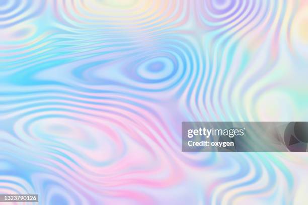 abstract morphing shapes background. light pastel colored digital art - hologram imagens e fotografias de stock