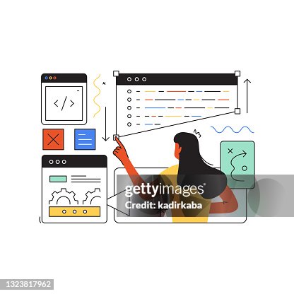Web Design And Development Content Modern Flat Style Web Design And Development Content Modern Flat Style