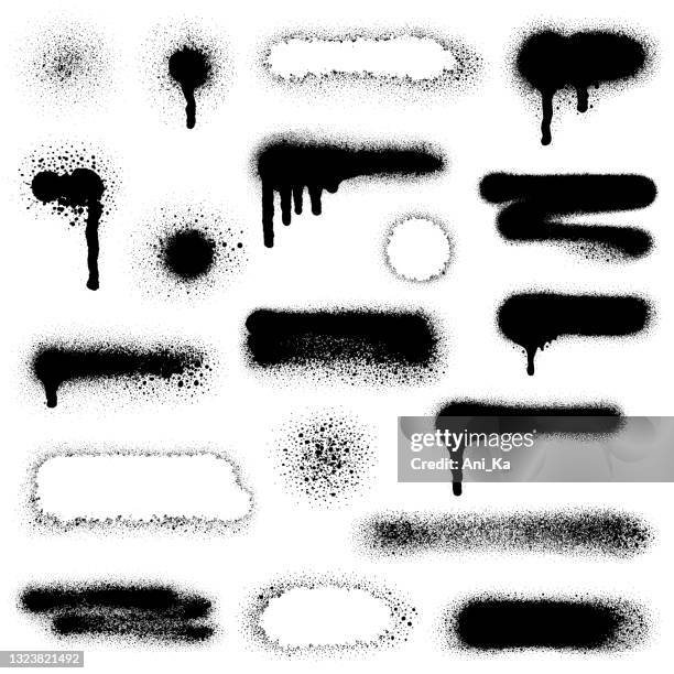 ilustrações de stock, clip art, desenhos animados e ícones de spray paint elements - spray-de-tinta