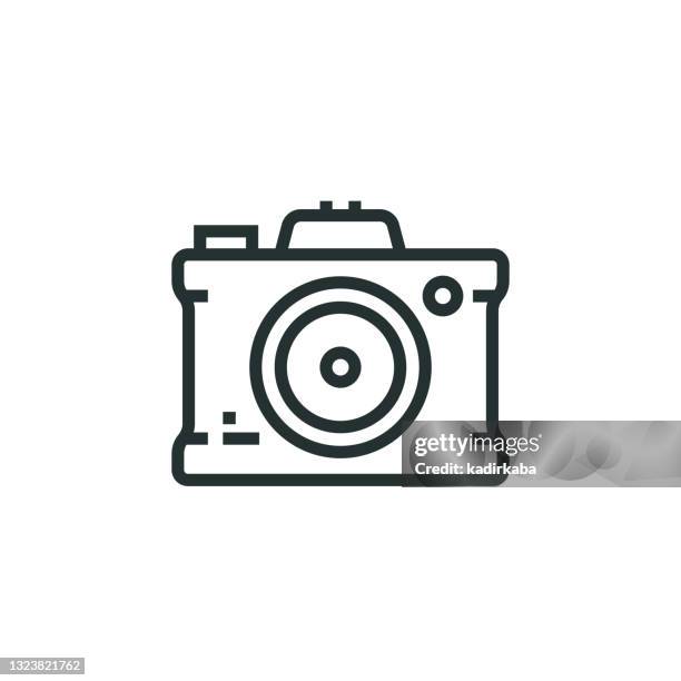 camera line icon - webcam view stock illustrations