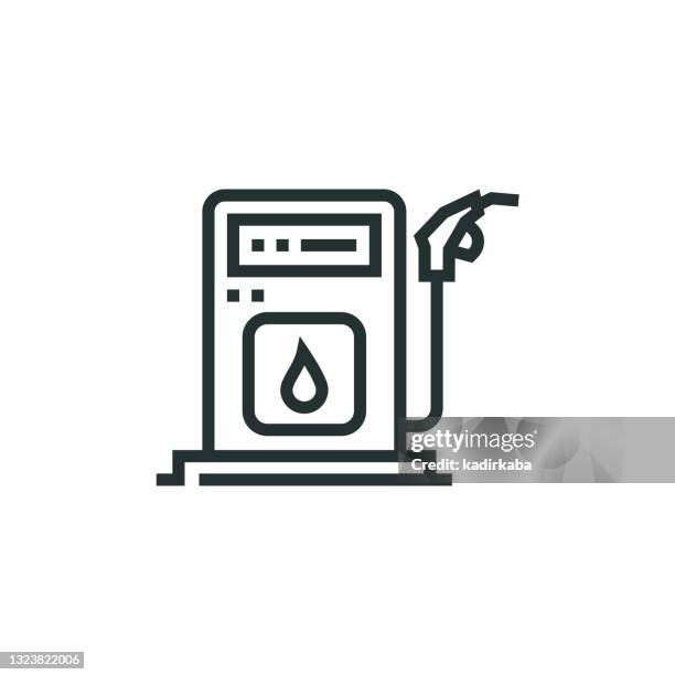 gas station line icon - diesel fuel stock illustrations