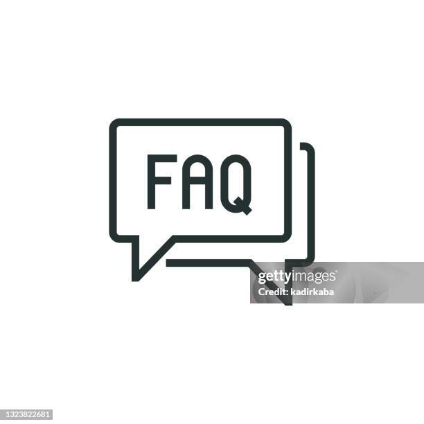speech bubble with faq line icon - it support desk stock illustrations