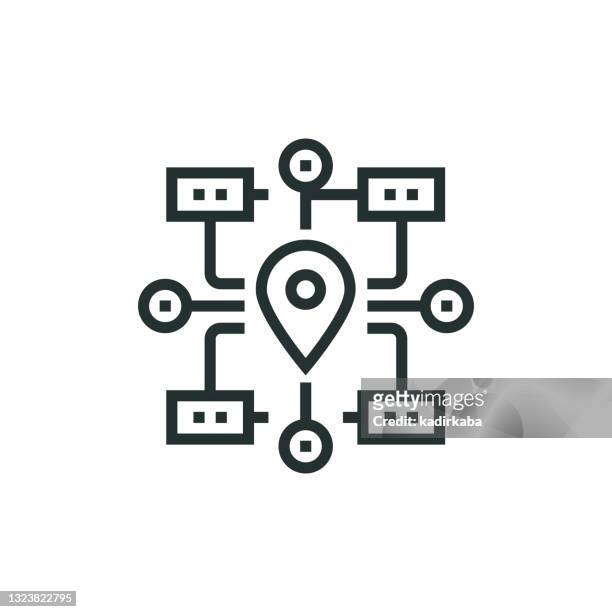 sitemap navigation line icon - information architecture stock illustrations