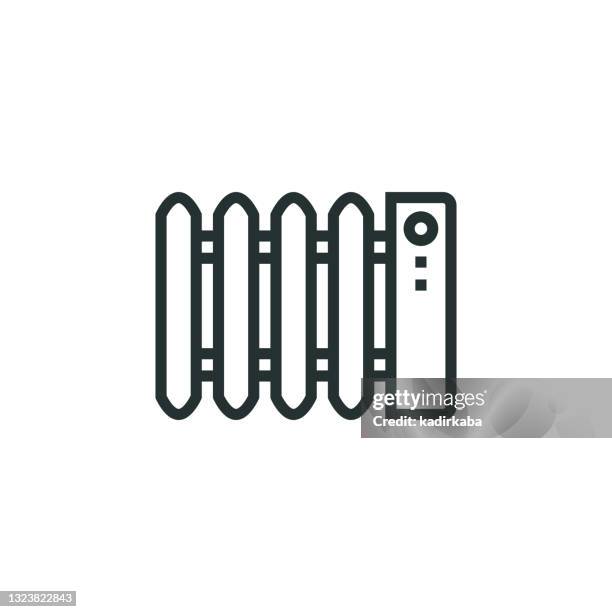 heater line icon - gas central heating stock illustrations