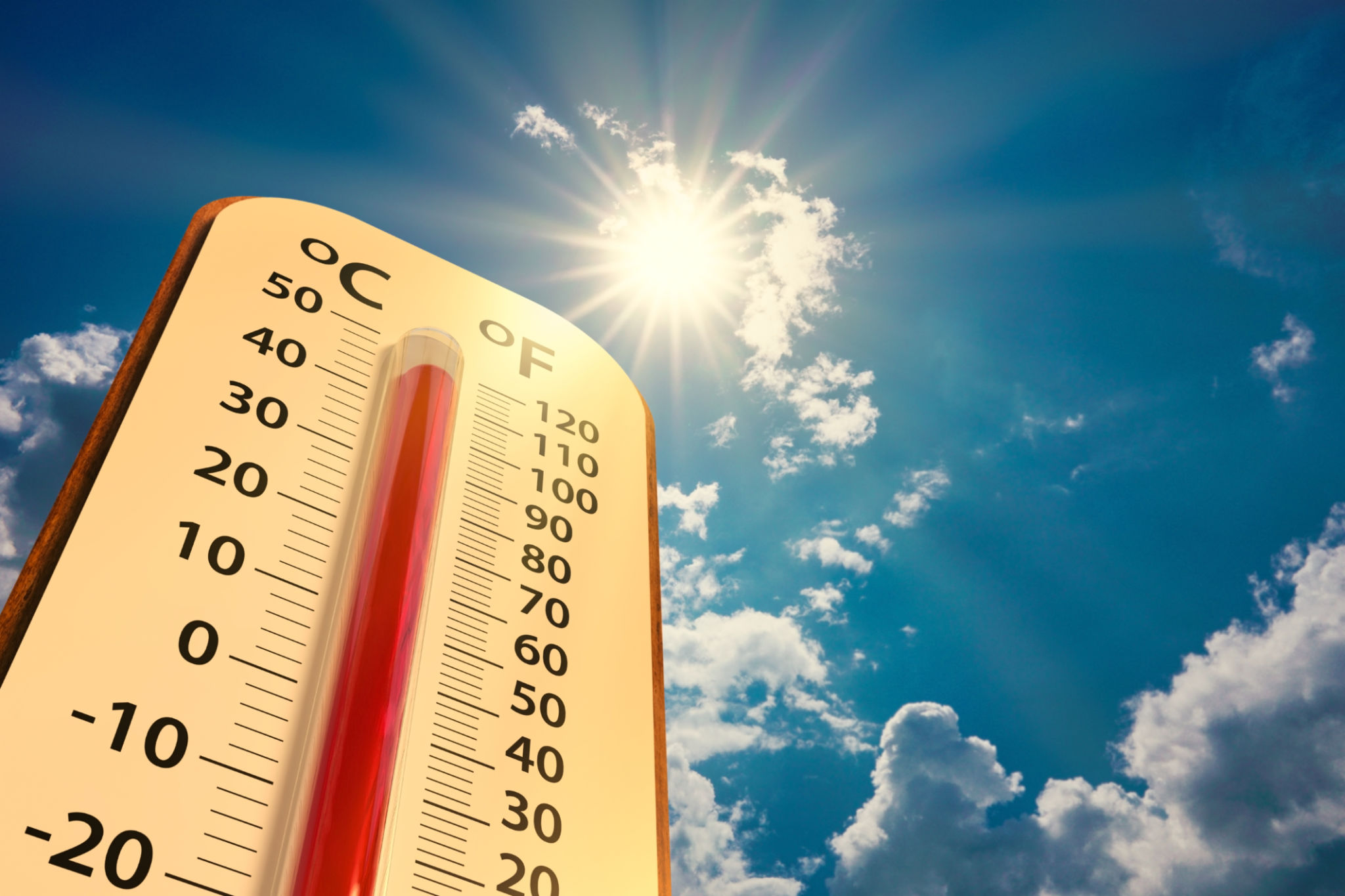 thermometer in sun