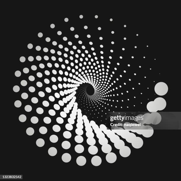 ilustrações de stock, clip art, desenhos animados e ícones de half tone polka dots swirl pattern icon - technology logo