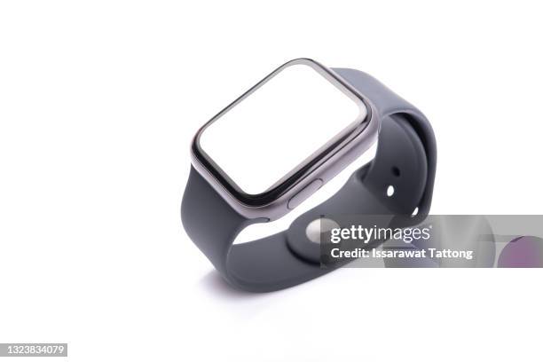 wireless smart watch isolated on white background - smart watch stock pictures, royalty-free photos & images