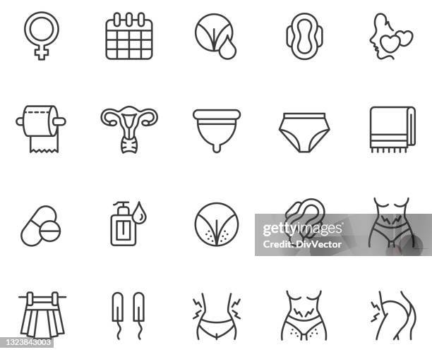 menstruationsvektor-set - genitalien stock-grafiken, -clipart, -cartoons und -symbole