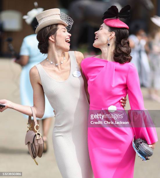 Racegoers attend Royal Ascot 2021 at Ascot Racecourse on June 16, 2021 in Ascot, England.