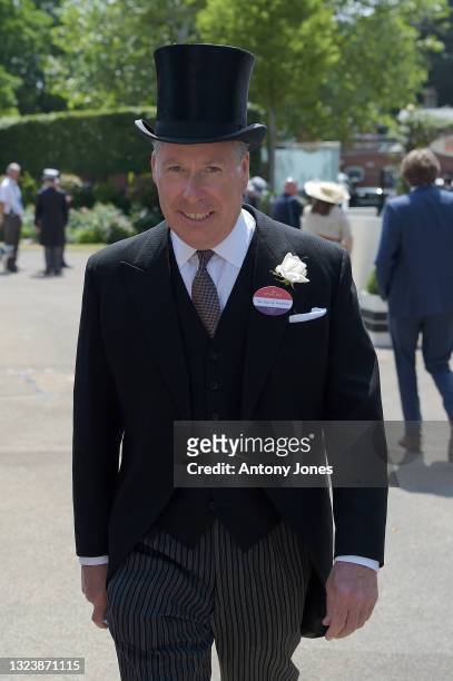 David Armstrong-Jones, 2nd Earl of Snowdon arrives at Royal Ascot 2021 at Ascot Racecourse on June 16, 2021 in Ascot, England.