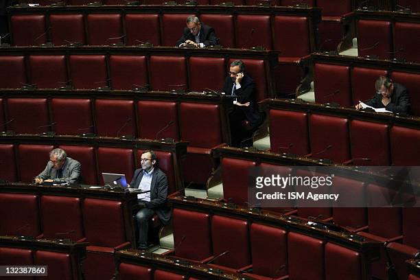 General view of the Italian Chamber of Deputies before a vote on 2012 budget law on November 12, 2011 in Rome, Italy. Italian Prime Minister Silvio...