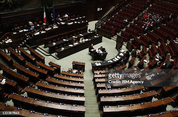 General view of Italian Chamber of Deputies before a vote on 2012 budget law on November 12, 2011 in Rome, Italy. Italian Prime Minister Silvio...