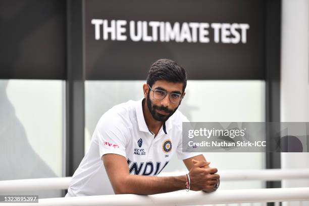 Jasprit Bumrah of India poses during a portrait session before the ICC world test championship final at The Ageas Bowl on June 15, 2021 in...