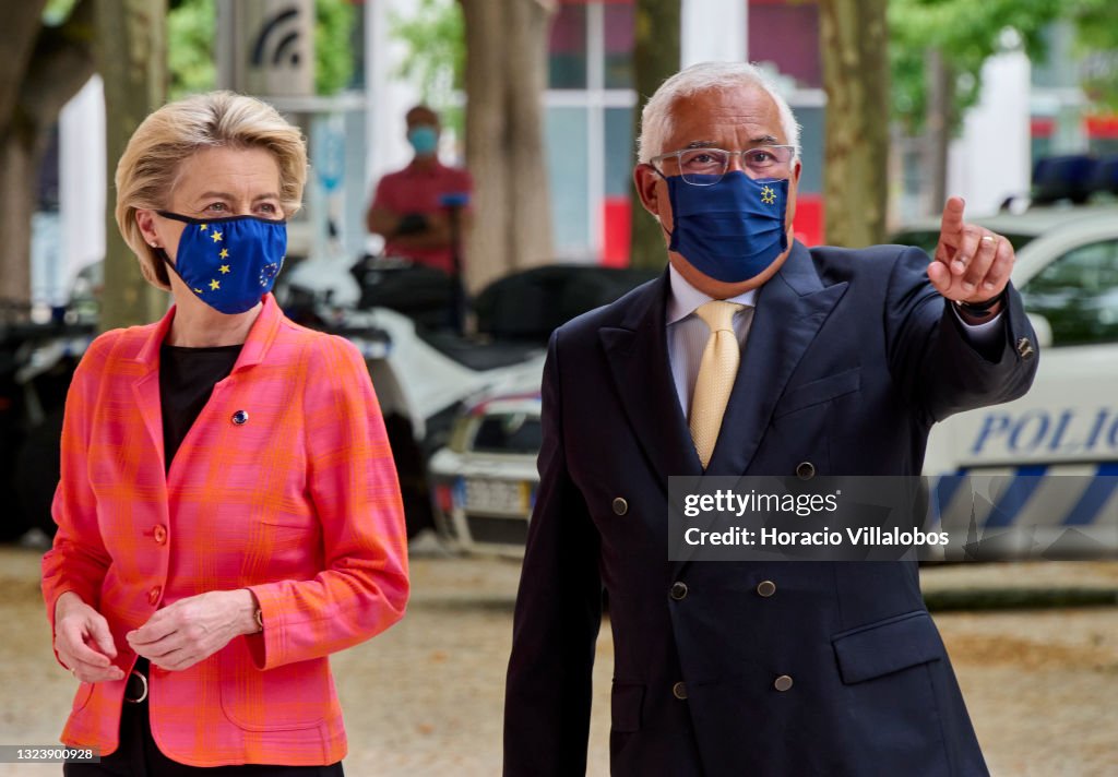 European Commission President Visits Lisbon To Inform Portuguese Prime Minister Antonio Costa On Approval Of Recovery Plan