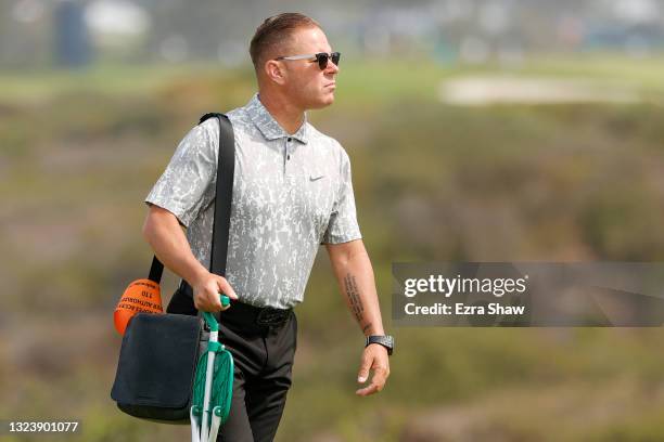 Sean Foley, golf instructor, walks the course during a practice round prior to the start of the 2021 U.S. Open at Torrey Pines Golf Course on June...