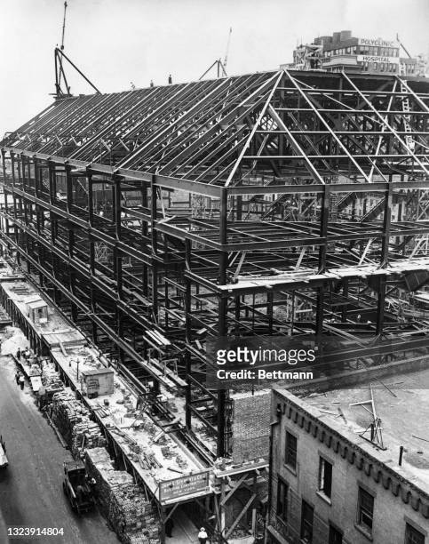 Construction on Madison Square Garden.