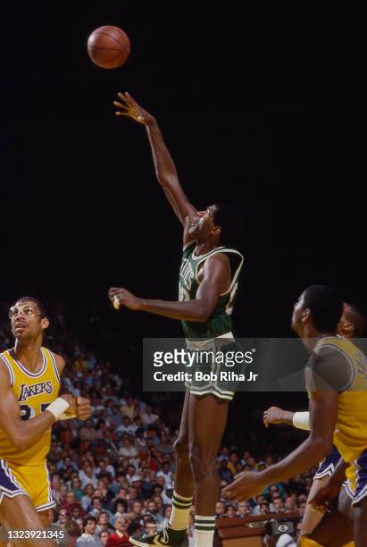 Boston Celtics Robert Parish during 1985 NBA Finals between Los Angeles Lakers and Boston Celtics, June 2, 1985 in Inglewood, California.