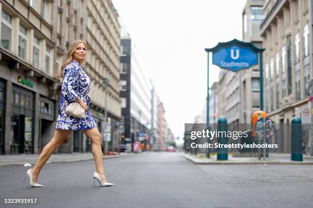 Former German world boxing champion Regina Halmich poses for the "CoolSculpting Shooting 2021" on June 12, 2021 in Berlin, Germany.