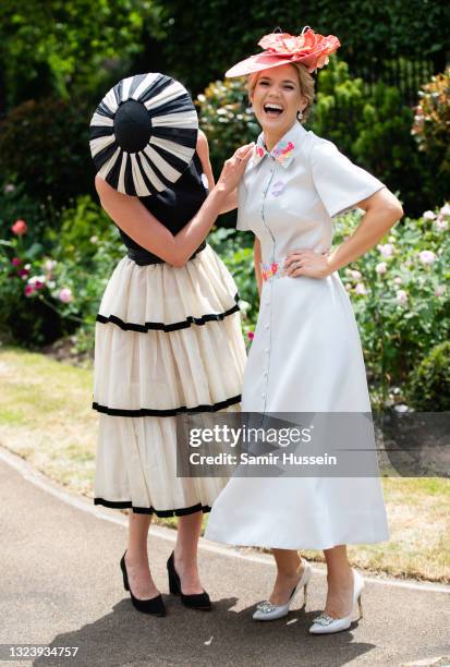 Francesca Cumani and Charlotte Hawkins Royal Ascot 2021 at Ascot Racecourse on June 16, 2021 in Ascot, England.